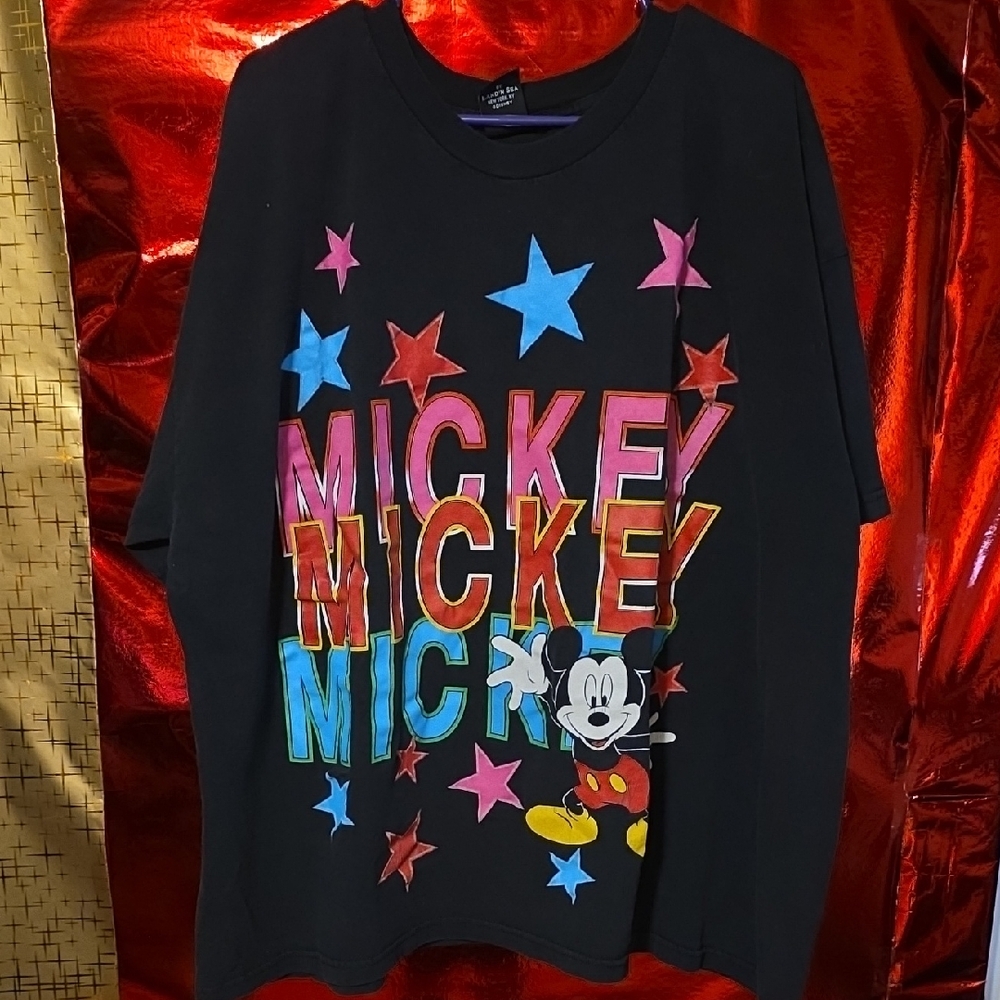 Vintage Disney Mickey Mouse Starry Black T-Shirt